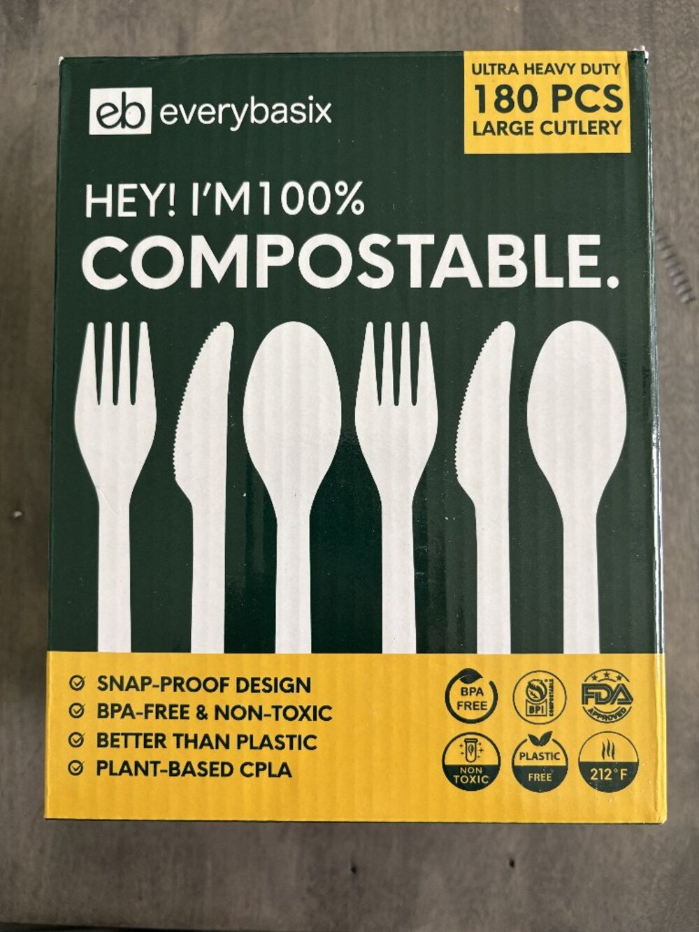 Compostable/Disposable Cutlery. 180 pieces. Heavy Duty NEW